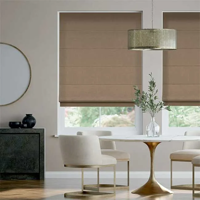 Màn roman giá rẻ màu nâu chống nắng cản sáng