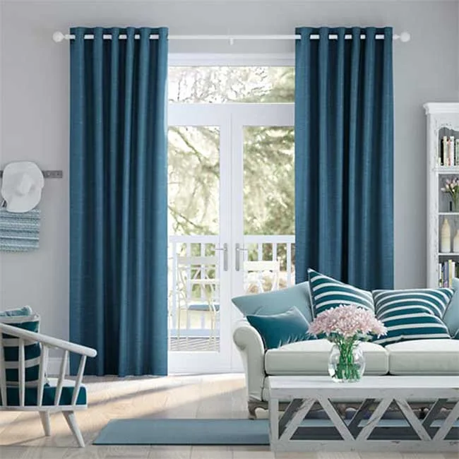 Màn vải chống nắng cản sáng màu xanh hiện đại