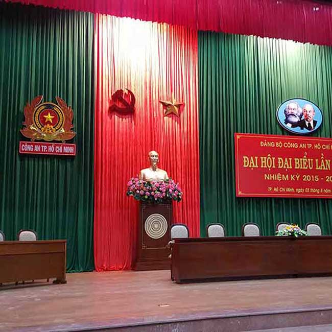 Phông màn hội trường vải nhung sang trọng TPHCM
