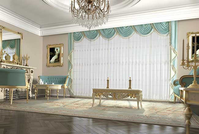 Rèm vải cổ điển cho biệt thự