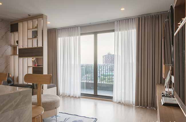 rèm vải 2 lớp chung cư