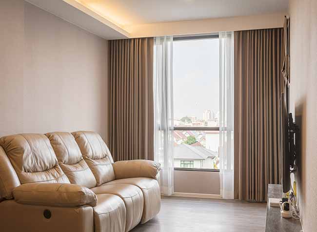 rèm vải phòng khách đẹp