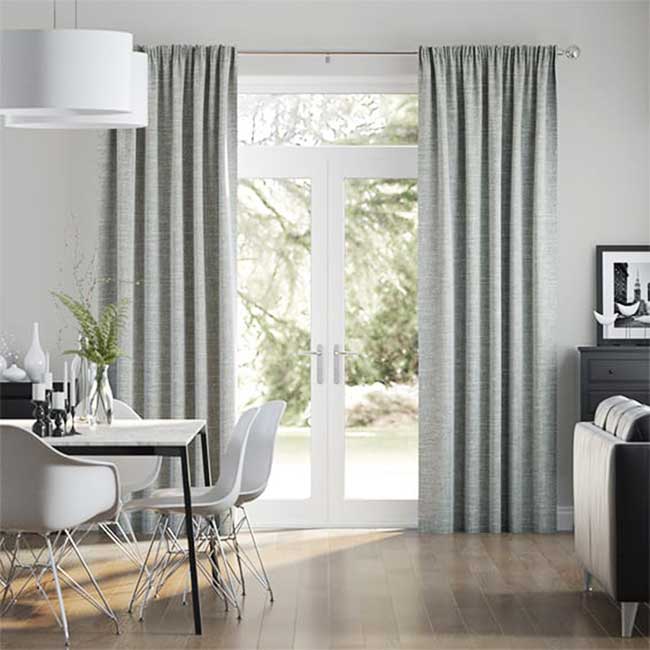 Rèm vải 2 lớp màu xám hiện đại