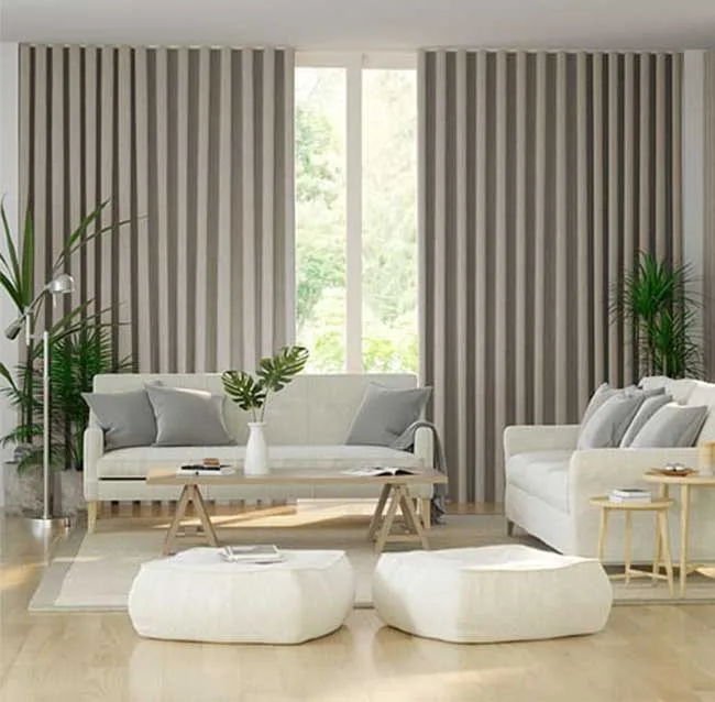 Rèm vải chống nắng giá rẻ màu be hiện đại