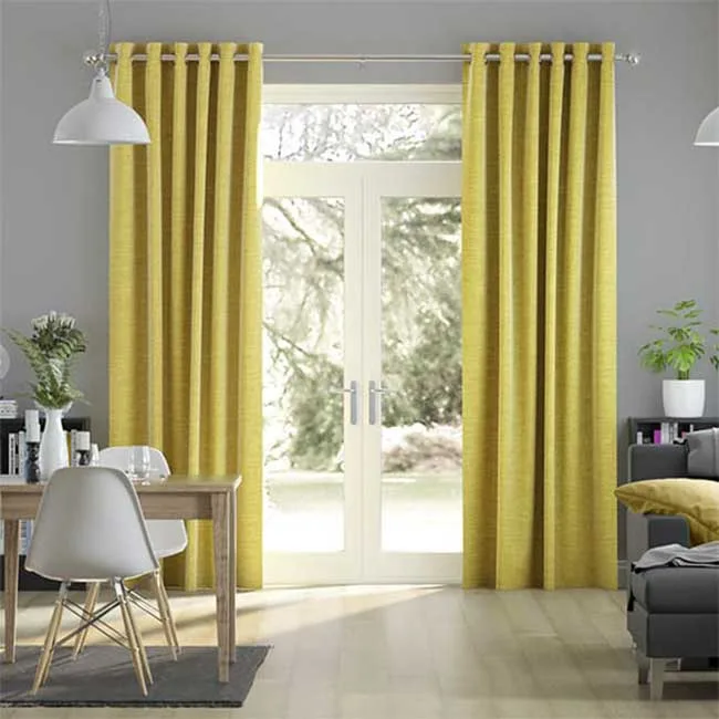 Rèm vải giá rẻ chống nắng màu vàng chất lượng